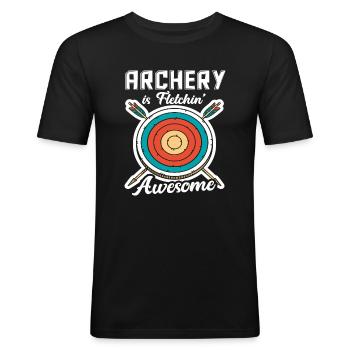 Tir à l’arc Tir à l’arc Sports de loisir - T-shirt près du corps Homme - noir - Devant - Nik (191cm)