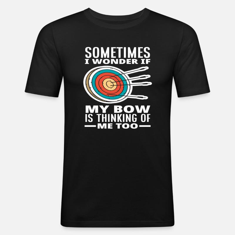 Bogen Sport Bogenschießen - Männer Slim Fit T-Shirt - Schwarz