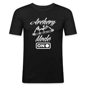 Bow Mode Archery - Men's Slim Fit T-Shirt - black - Front - Nik (191cm)