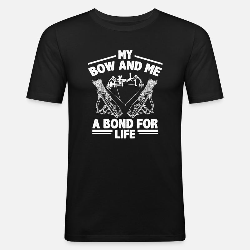 Liebe Bogen Bogenschießen - Männer Slim Fit T-Shirt - Schwarz