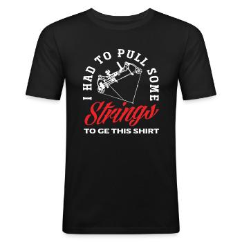 Bow Pun Archery - Men's Slim Fit T-Shirt - black - Front - Nik (191cm)