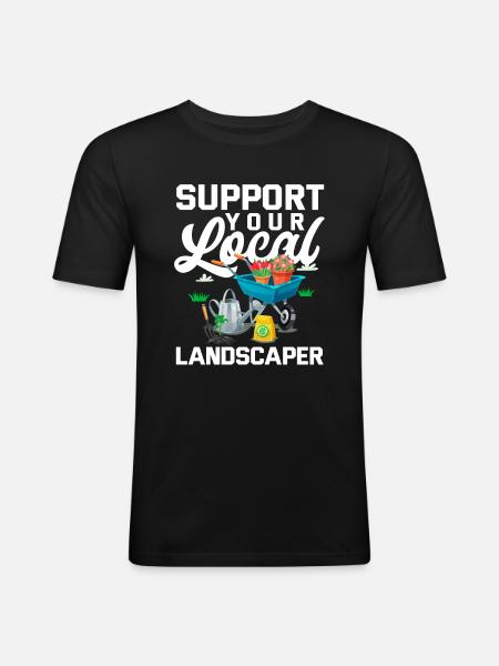 Landscape gardener support - Men's Slim Fit T-Shirt - black