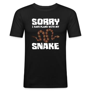 Snake Pet - Men's Slim Fit T-Shirt - black - Front - Nik (191cm)