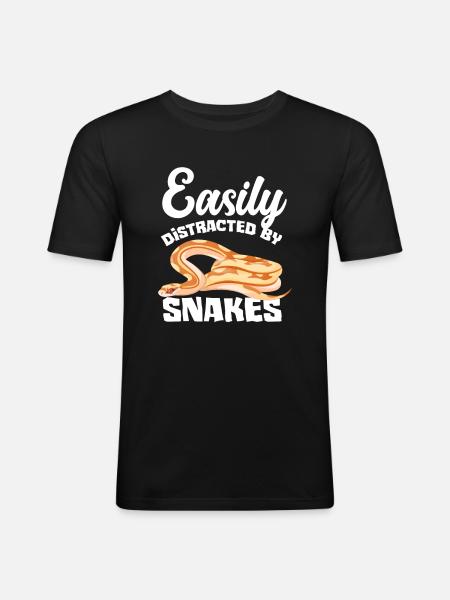 Simply Distracted Snake - Men's Slim Fit T-Shirt - black