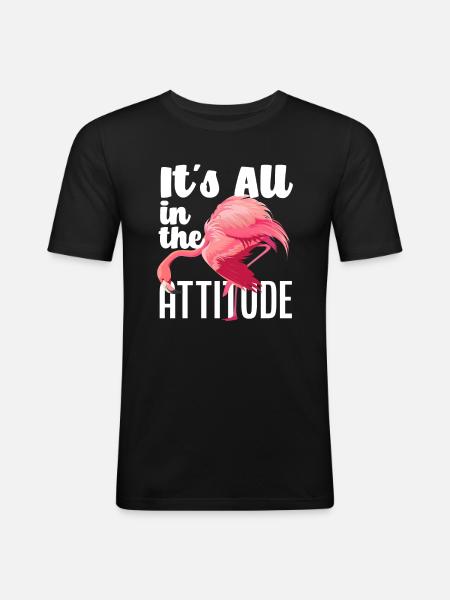 Flamingo Einstellung - Männer Slim Fit T-Shirt - Schwarz