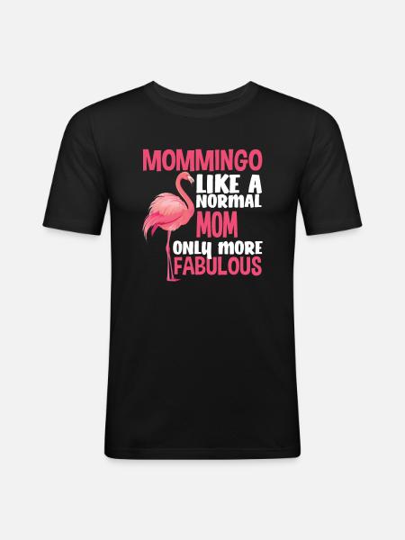 Flamingo Mama Fabulous - Men's Slim Fit T-Shirt - black