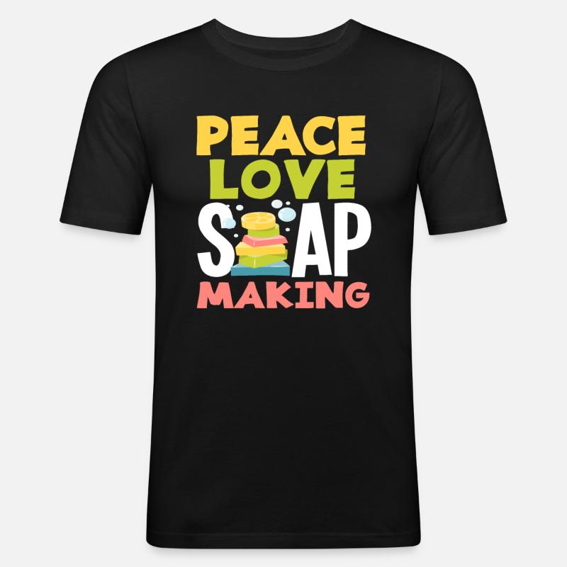 Pace Amore Sapone Making - Maglietta aderente da uomo - nero