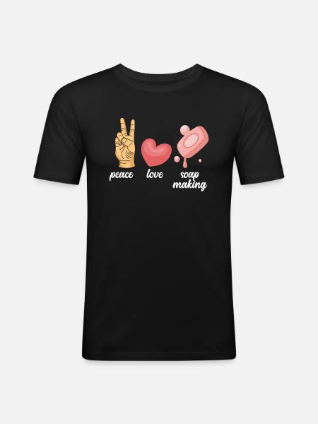 Peace Love Soap Making - Men's Slim Fit T-Shirt - black