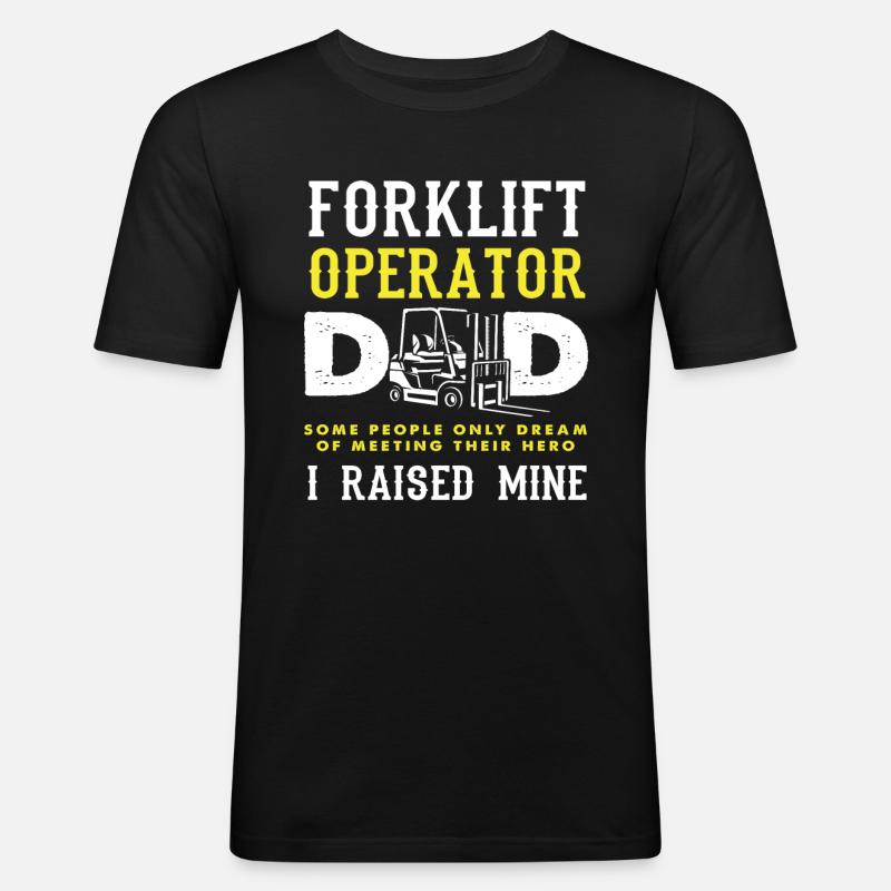 Gabelstaplerfahrer Papa Mein Held - Männer Slim Fit T-Shirt - Schwarz