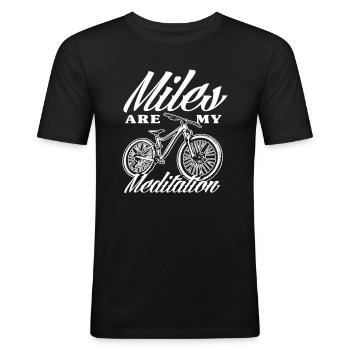 Meilen Sind Meine Meditation Fahrrad - Männer Slim Fit T-Shirt - Schwarz - Vorne - Nik (191cm)