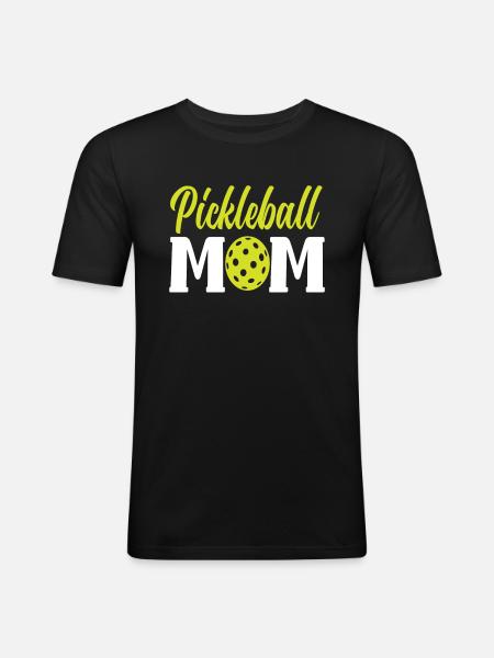 Maman de pickleball - T-shirt près du corps Homme - noir