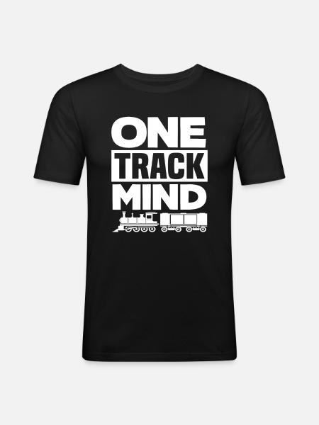 Single-track idea: railway, train - Men's Slim Fit T-Shirt - black