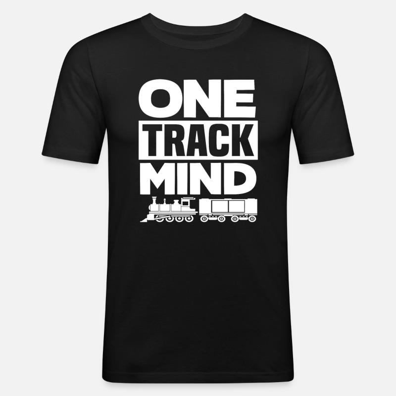 Single-track idea: railway, train - Men's Slim Fit T-Shirt - black