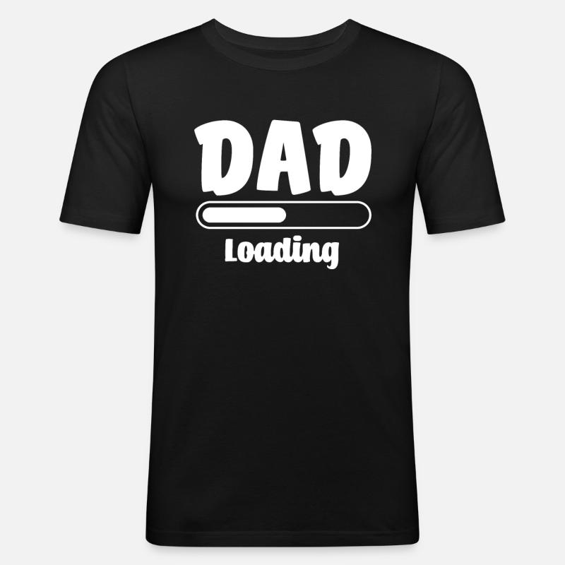 Dad 2023 Loading - Männer Slim Fit T-Shirt - Schwarz