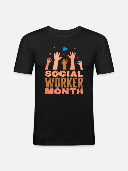 Social Work Month Appreciation - Men's Slim Fit T-Shirt - black