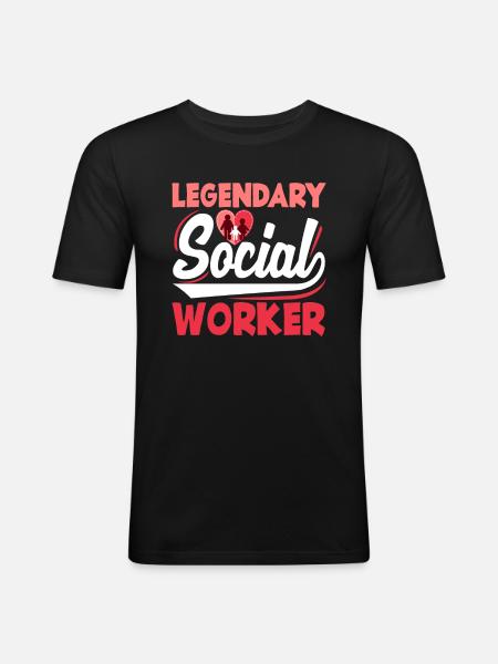 Legendary social worker - Men's Slim Fit T-Shirt - black