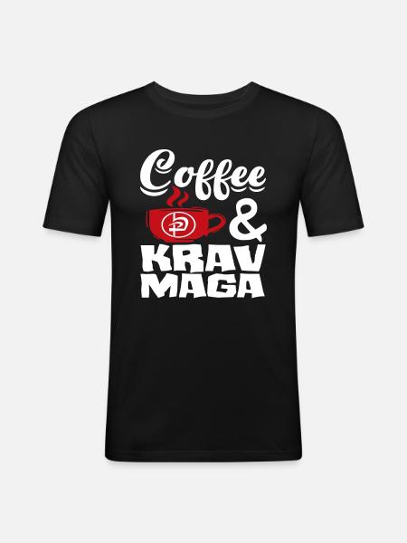 Krav Maga Coffee - Men's Slim Fit T-Shirt - black