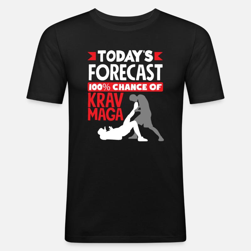 Krav Maga Vorhersage - Männer Slim Fit T-Shirt - Schwarz