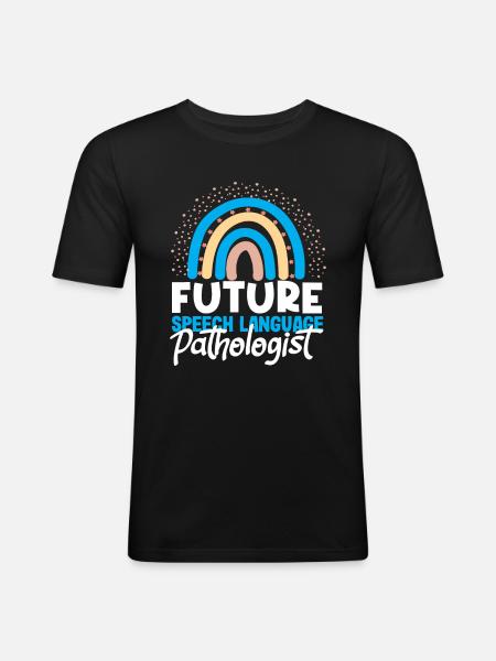Future Speech Therapist Rainbow - Men's Slim Fit T-Shirt - black