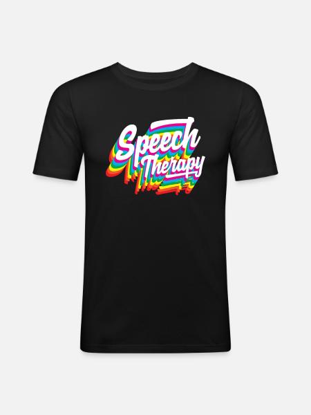 Speech Therapist Rainbow Design - Men's Slim Fit T-Shirt - black