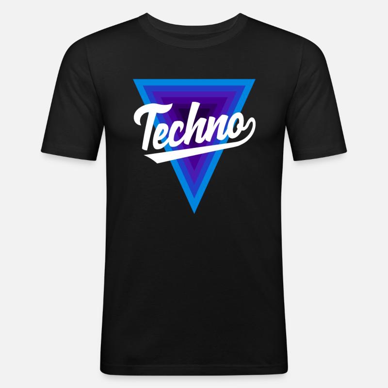 Techno Lover Triangle Design - Men's Slim Fit T-Shirt - black