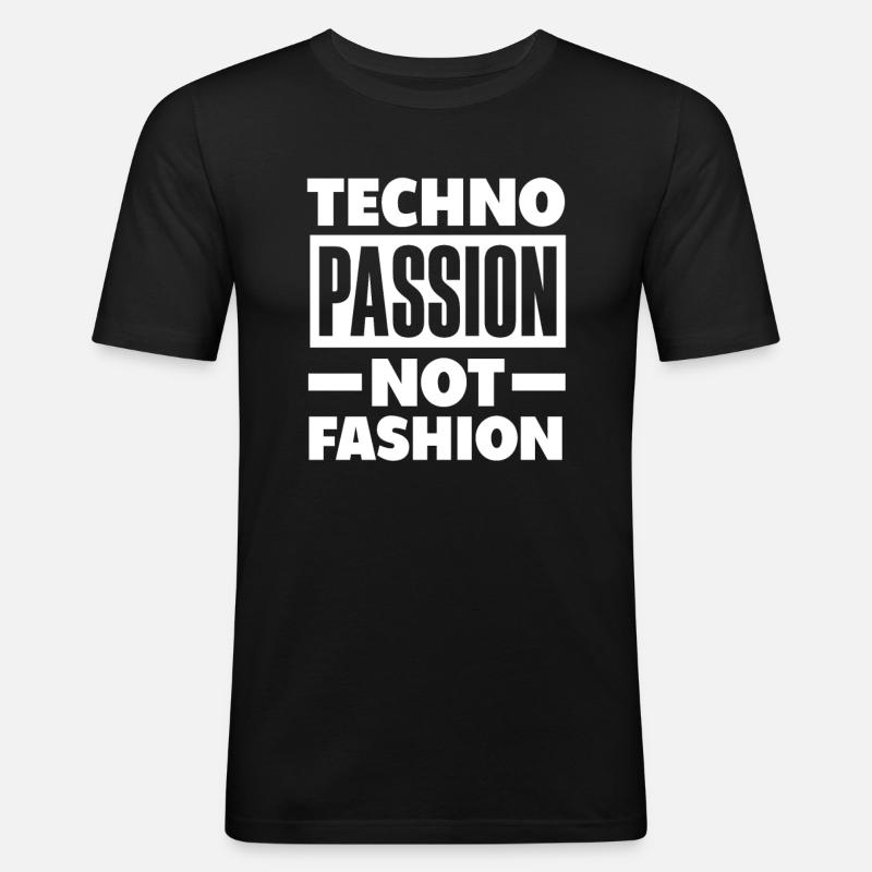 Techno Passion Für Techno Liebhaber - Männer Slim Fit T-Shirt - Schwarz