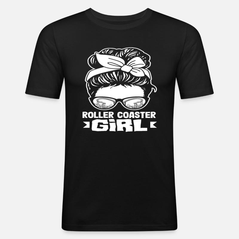 Achterbahn Mädchen Stilvoller Look - Männer Slim Fit T-Shirt - Schwarz