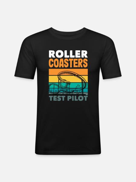 Roller Coaster Test Pilot Adventure - Men's Slim Fit T-Shirt - black