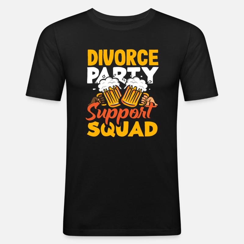 Scheidungspartei Unterstützungskommando Scheidung - Männer Slim Fit T-Shirt - Schwarz