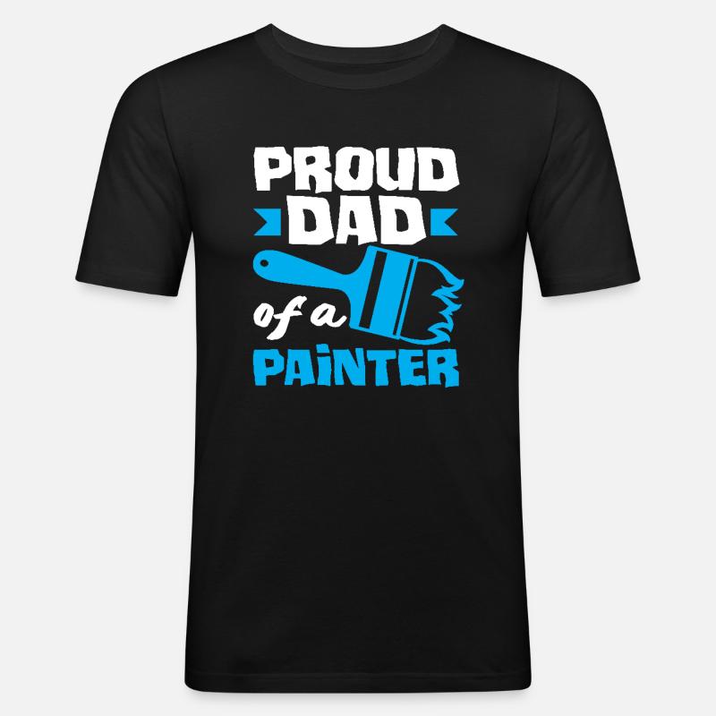 Stolzer Papa Eines Malers Perfekt - Männer Slim Fit T-Shirt - Schwarz