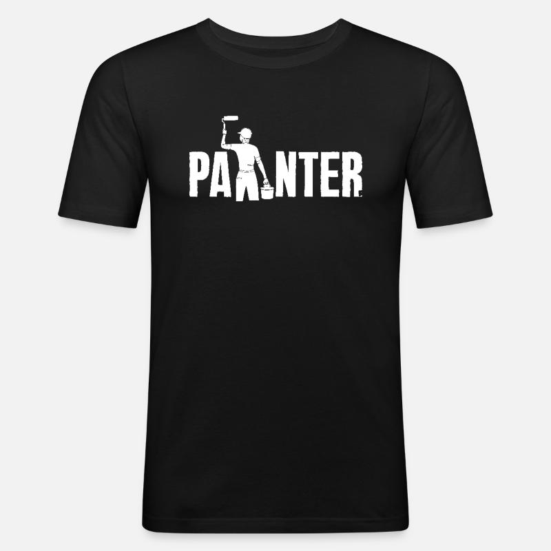 Creative painter with style - Men's Slim Fit T-Shirt - black