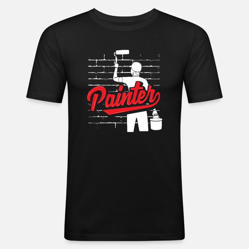Painter Wall Art Creativity - Men's Slim Fit T-Shirt - black