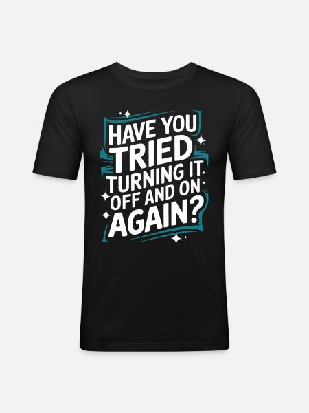 Support technique Informatique - T-shirt près du corps Homme - noir