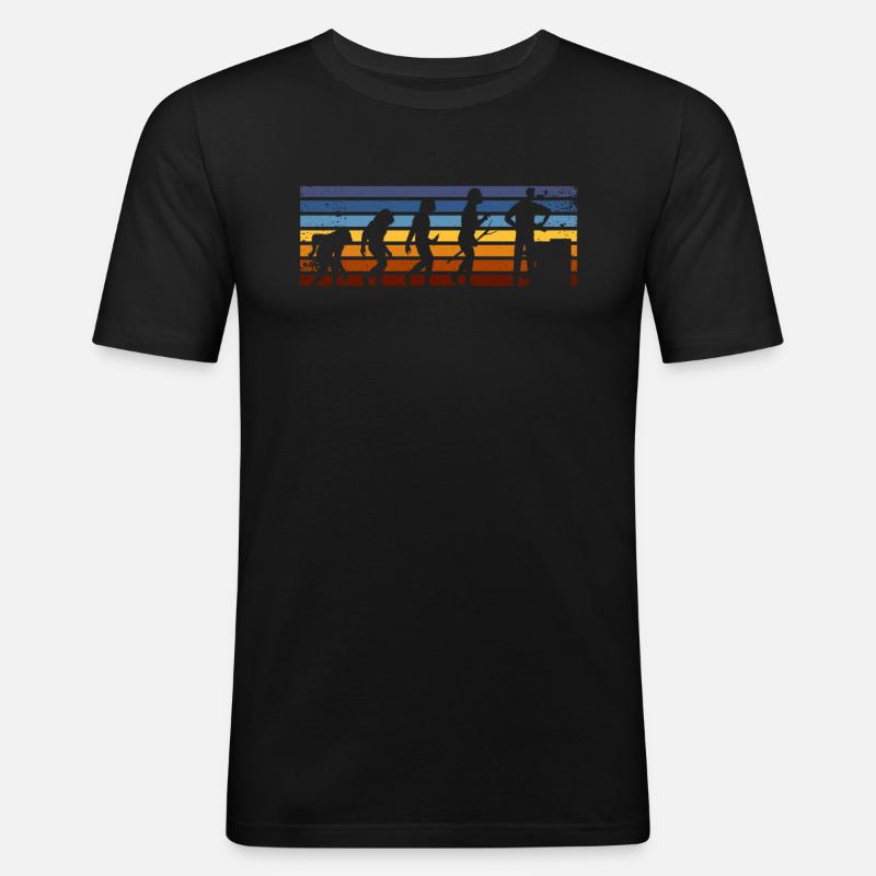 Maurer Evolution Retro-stil - Männer Slim Fit T-Shirt - Schwarz