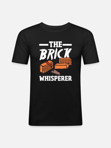 Mason The Brick Whisperer - Men's Slim Fit T-Shirt - black