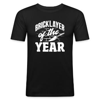 Bricklayer of the Year - Outstanding Graphics - Men's Slim Fit T-Shirt - black - Front - Nik (191cm)