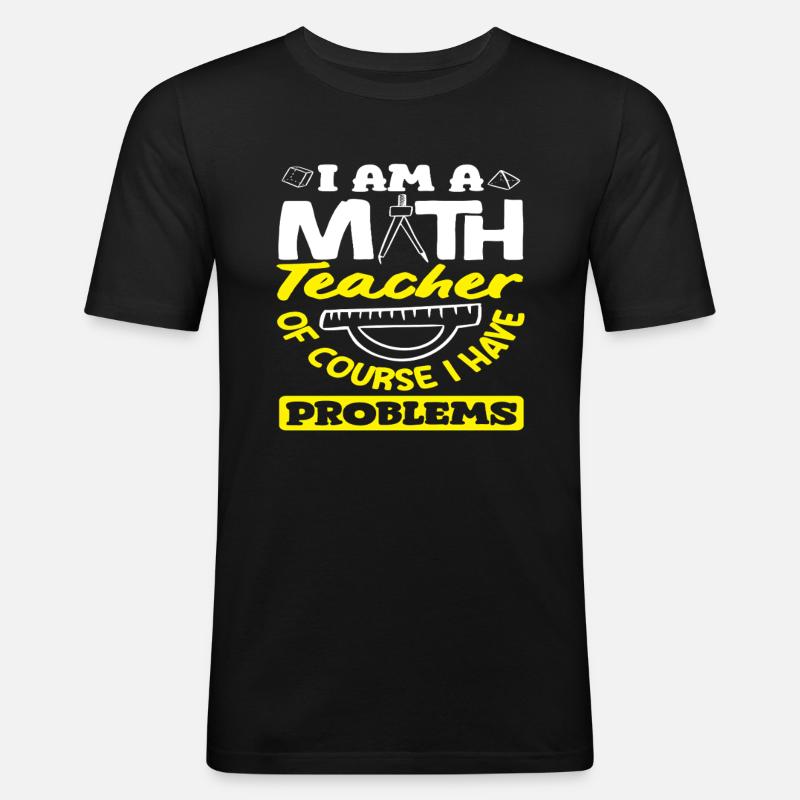 Mathe Lehrer Mathematik Geschenk - Männer Slim Fit T-Shirt - Schwarz