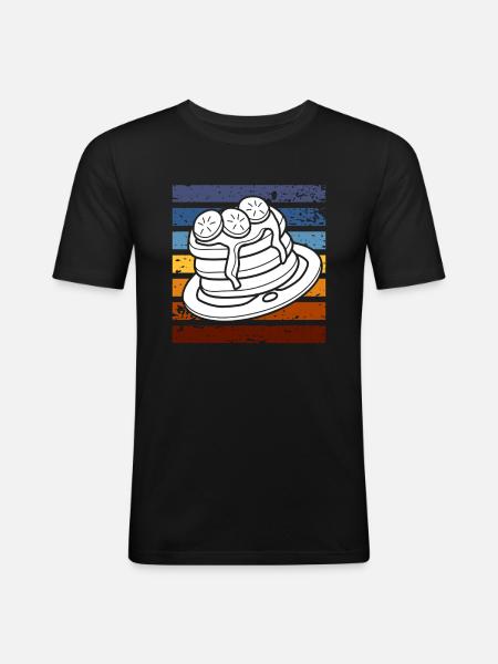 Retro Pancakes Breakfast Indulgence - Men's Slim Fit T-Shirt - black