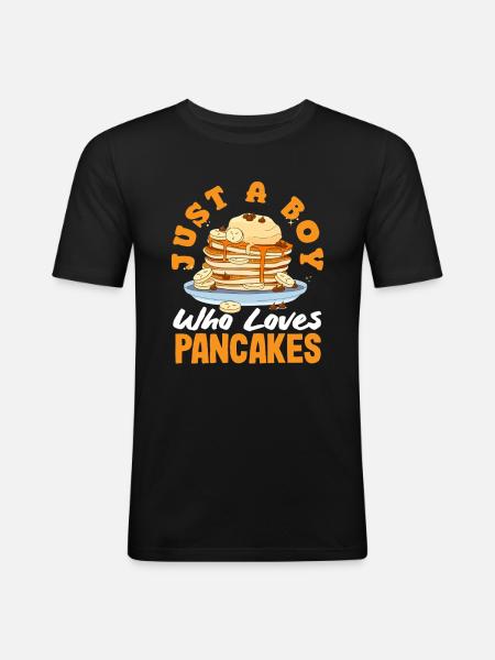 A boy who loves pancakes - Men's Slim Fit T-Shirt - black