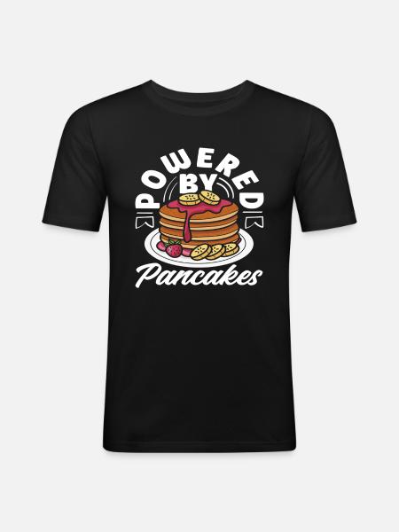 Powered by Pancakes Enjoyment - Men's Slim Fit T-Shirt - black