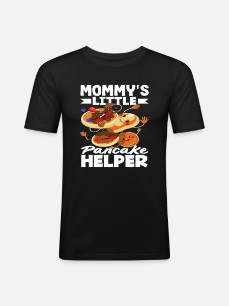 Mom's Little Pancake Helper - Men's Slim Fit T-Shirt - black