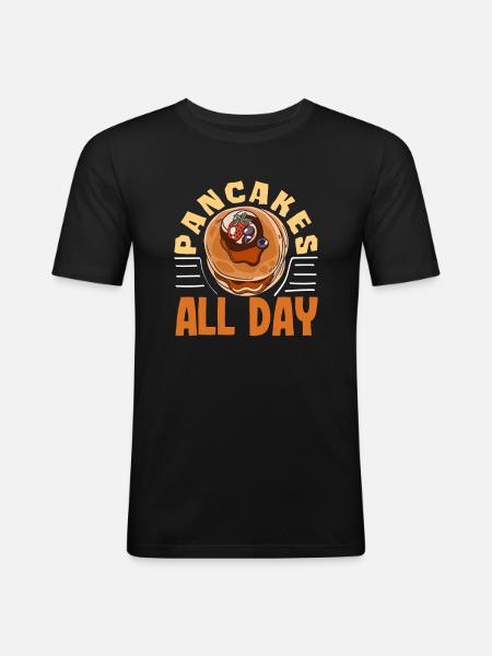 Pancakes all day enjoyment - Men's Slim Fit T-Shirt - black