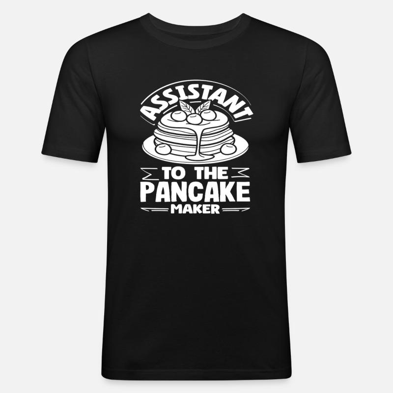 Assistent Des Pfannkuchen-Meisters - Männer Slim Fit T-Shirt - Schwarz