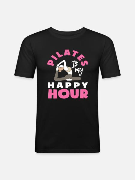 Pilates is my happy hour - Men's Slim Fit T-Shirt - black