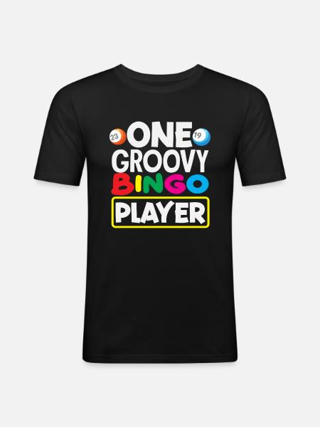Bingo A Groovy Bingo Player - Men's Slim Fit T-Shirt - black