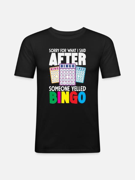Apologies after the bingo scream - Men's Slim Fit T-Shirt - black