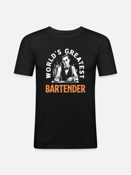 Weltbester Barkeeper Kunstwerk - Männer Slim Fit T-Shirt - Schwarz