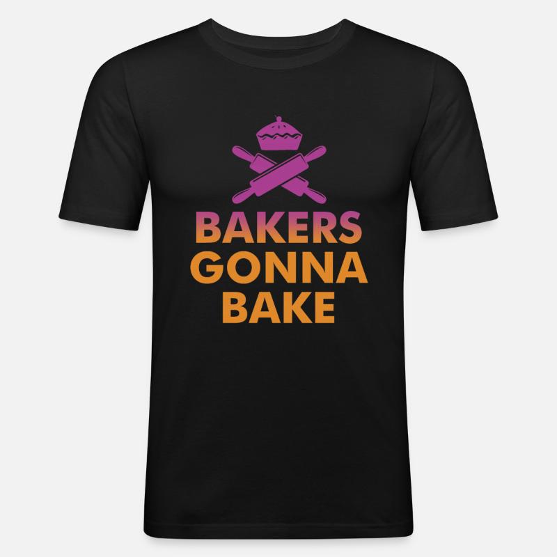 BÄCKERROCK BACKEN V2 - Männer Slim Fit T-Shirt - Schwarz