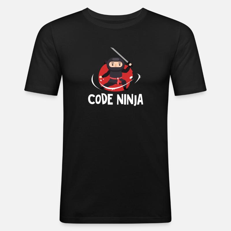 Programmation code ninja - T-shirt près du corps Homme - noir