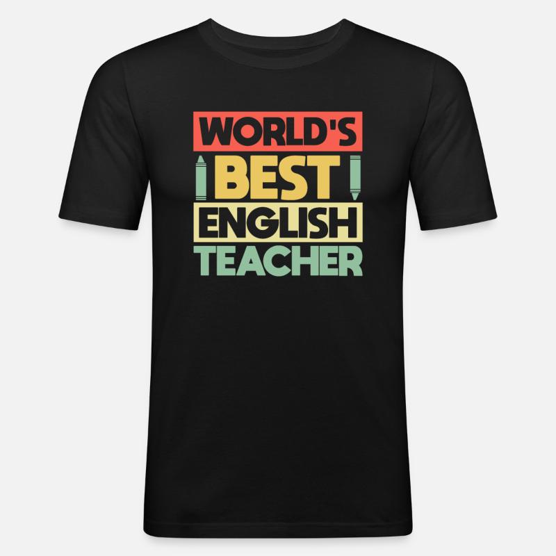 ESL Lehrer Englisch Lehrer - Männer Slim Fit T-Shirt - Schwarz